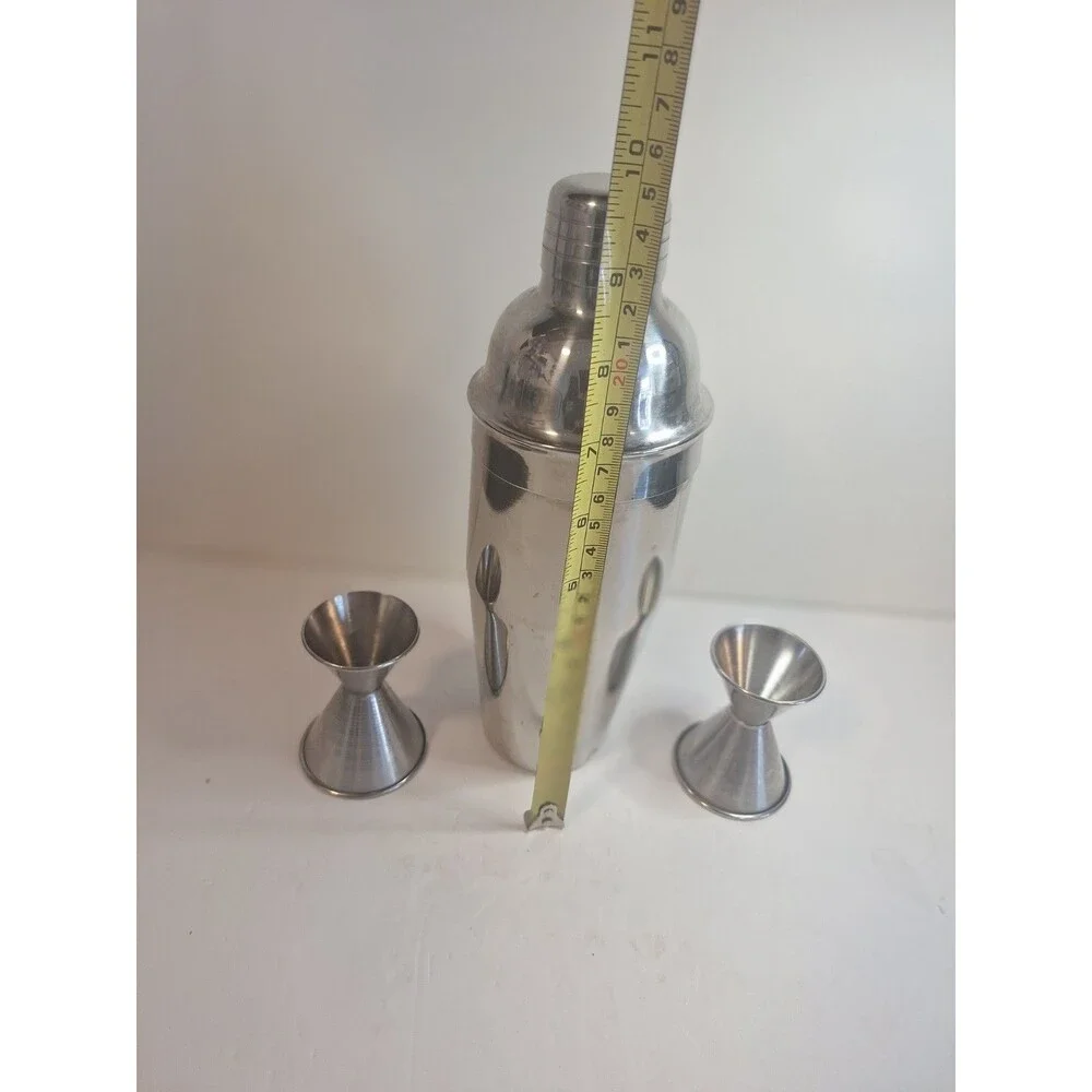 3 Piece BAR COCKTAIL SHAKER Stainless Mixing Tin & Jigger Set